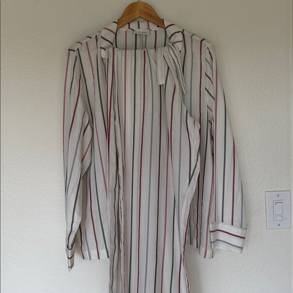 Cozy Earth Soft Woven Pajama Set Cottage Stripe Women's Size Large - Picture 6 of 7